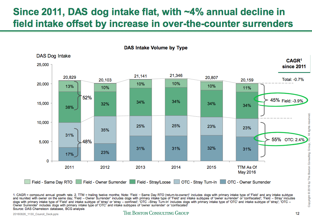 BCG analysis of stray dogs in the city of Dallas