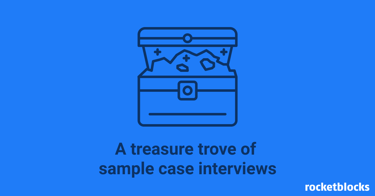 A library of links to sample consulting case interviews from leading firms